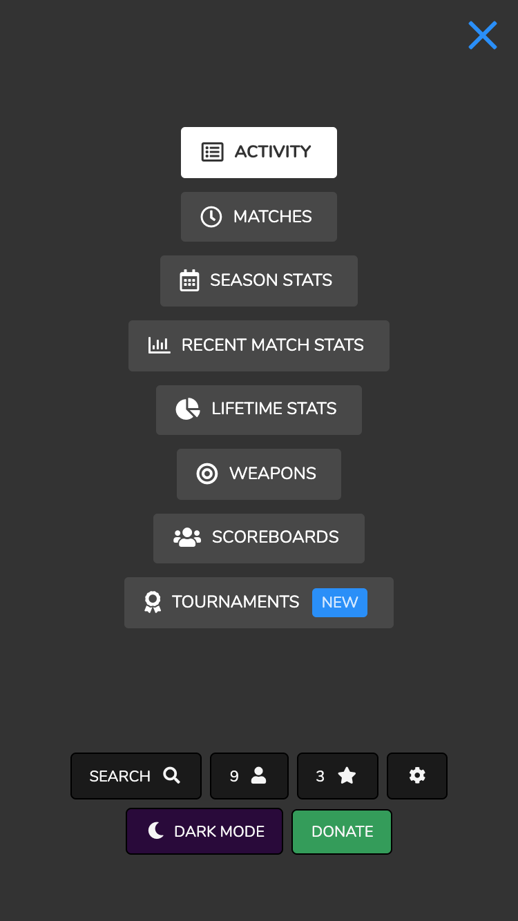 PUBG Report Dashboard Search